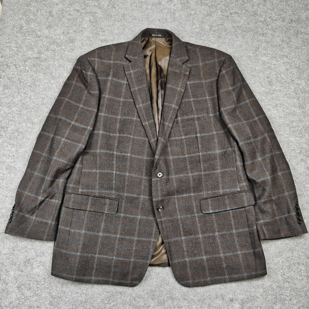 Lauren Ralph Lauren Sport Coat Mens 48 Brown Check Wool Tweed Classic Fit
